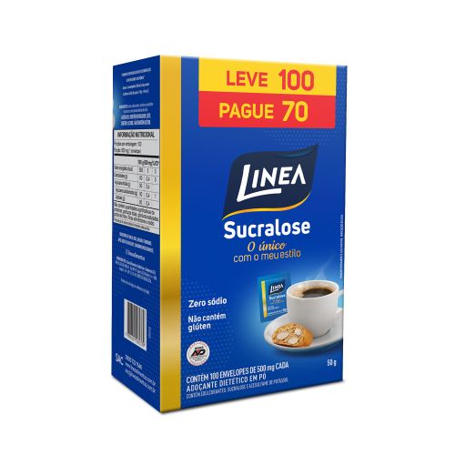 Adoçante Sucralose Em Pó Linea Leve 100 Sachês e Pague 70 1