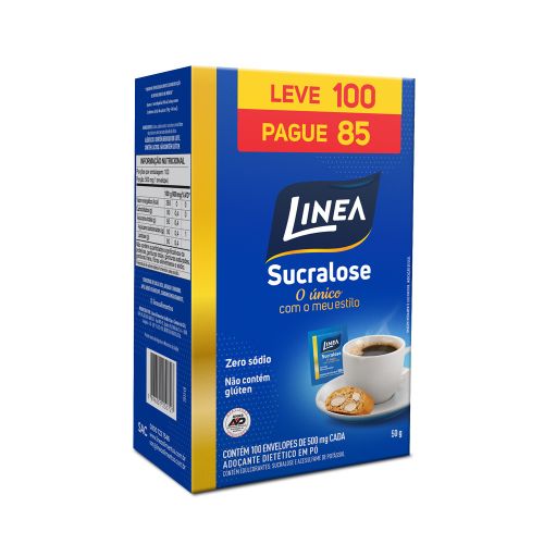 Adoçante Sucralose Em Pó Linea 100 Sachês 1