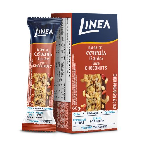 Linea Barra De Cereais 3 Grãos Integrais Choconuts 3 Unidades 1