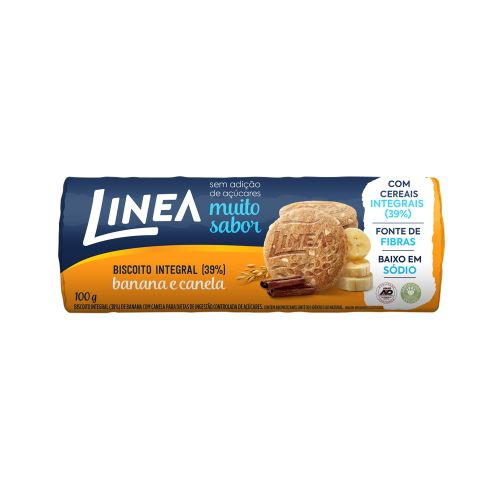 Biscoito Integral Linea Banana e Canela 100g 1