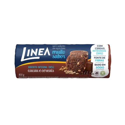 Biscoito Integral Linea Cacau E Cereais 100g 1