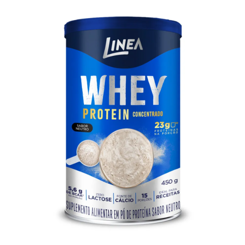 Whey Protein Concentrado Linea Sabor Neutro Lata 450g 1