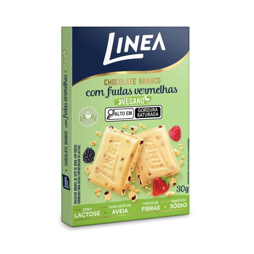 Chocolate Vegano Branco Com Frutas Vermelhas Linea 30g