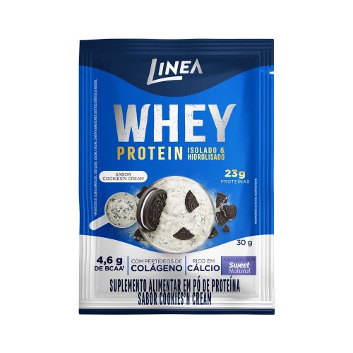 Whey Protein Isolado E Hidrolisado Linea Sabor Cookies'n Cream Sachê 30g 1