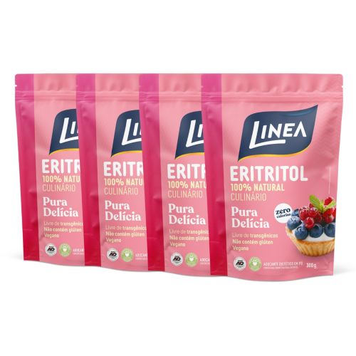 Kit Adoçante Eritritol Em Pó Linea 300g - 4 unidades