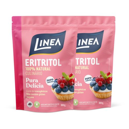 Kit Adoçante Eritritol Em Pó Linea 300g - 2 unidades