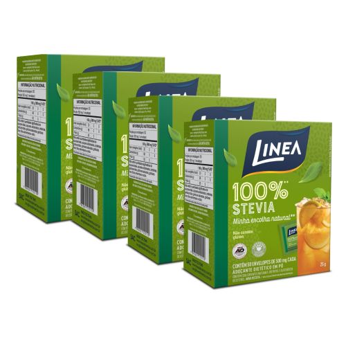 Kit Adoçante Stevia Em Pó Linea 50 Sachês - 4 unidades