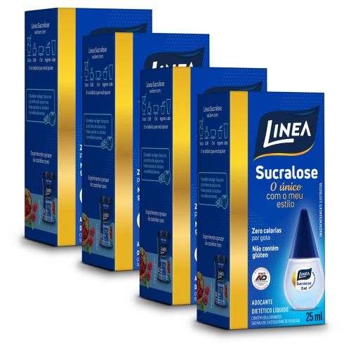 Kit Adoçante Sucralose Líquido Linea 25ml - 4 unidades