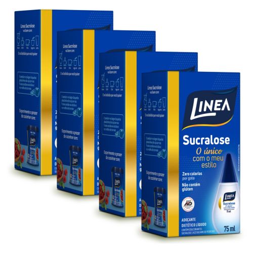 Kit Adoçante Sucralose Líquido Linea 75ml - 4 unidades