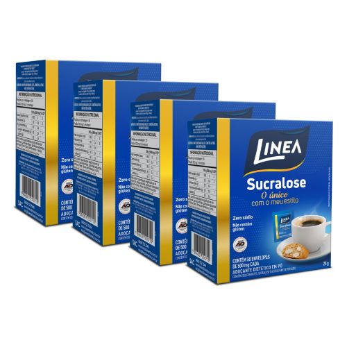 Kit Adoçante Sucralose Em Pó Linea 50 Sachês - 4 unidades