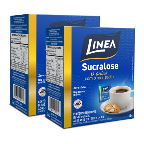 Kit Adoçante Sucralose Em Pó Linea 50 Sachês - 2 unidades