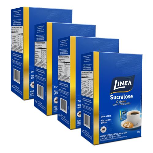 Kit Adoçante Sucralose Em Pó Linea 100 Sachês- 4 unidades