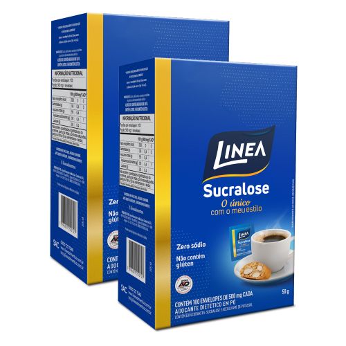 Kit Adoçante Sucralose Em Pó Linea 100 Sachês- 2 unidades