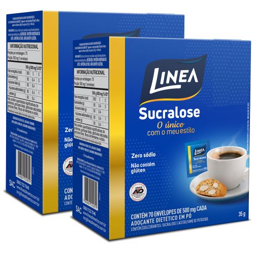 Kit Adoçante Sucralose Em Pó Linea 70 Sachês- 2 unidades