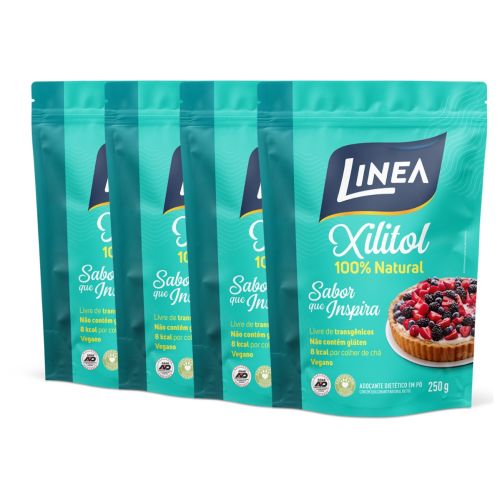 Kit Adoçante Xilitol Em Pó Linea 250g - 4 unidades