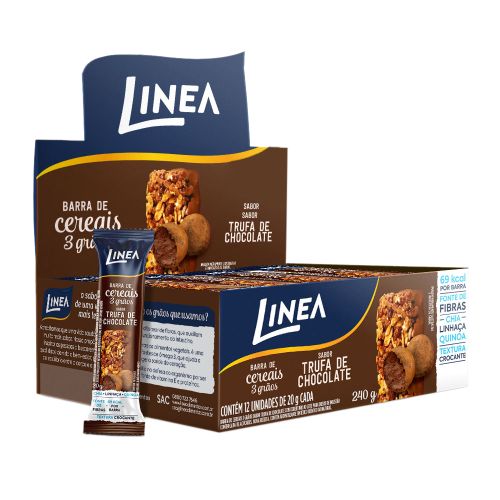 Barra De Cereal 3 Grãos Integrais Linea Sabor Trufa De Chocolate - 12 unidades de 20g