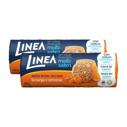 Kit Biscoito Integral Linea Laranja e Cenoura 100g - 2 unidades