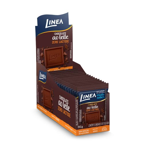 Mini Chocolate Ao Leite Zero Lactose Linea - 15 unidades de 13g