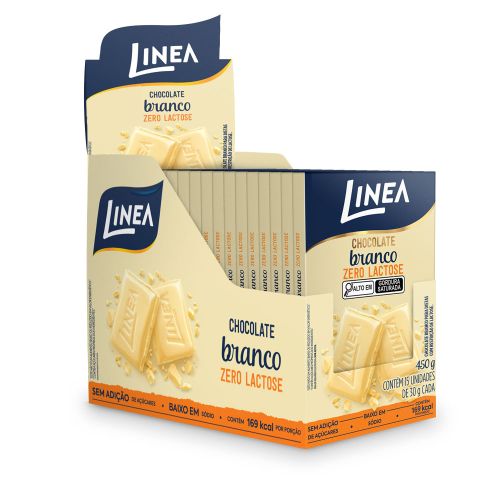 Chocolate Individual Branco Zero Lactose Linea - 15 unidades de 30g