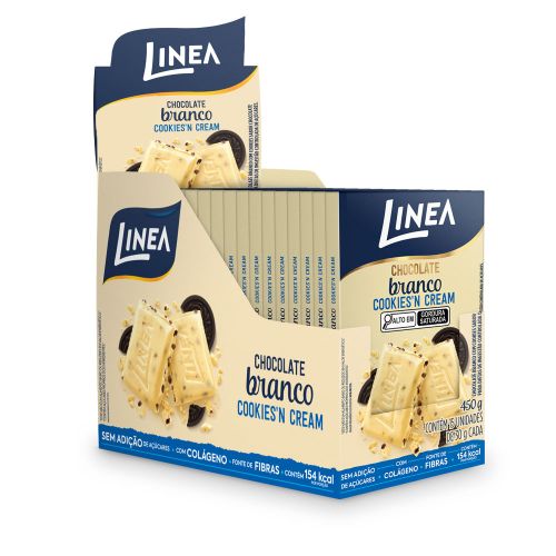 Chocolate Individual Branco Cookies'n Cream Linea 15 unidades de 30g