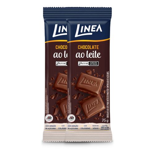 Tablete Chocolate Ao Leite Linea 75g - 2 unidades