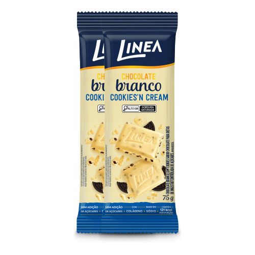 Tablete Chocolate Cookies'n Cream Linea 75g - 2 unidades