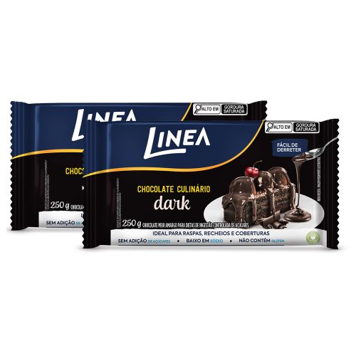 Chocolate Culinário Dark Linea 250g - 2 unidades