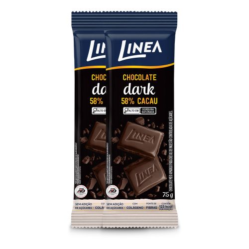 Tablete Chocolate Dark Linea 75g - 2 unidades