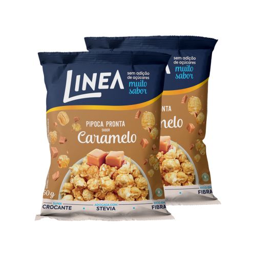 Kit Pipoca Pronta Linea Sabor Caramelo 50g - 2 unidades