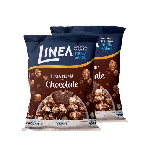 Kit Pipoca Pronta Linea Sabor Chocolate 50g - 2 unidades