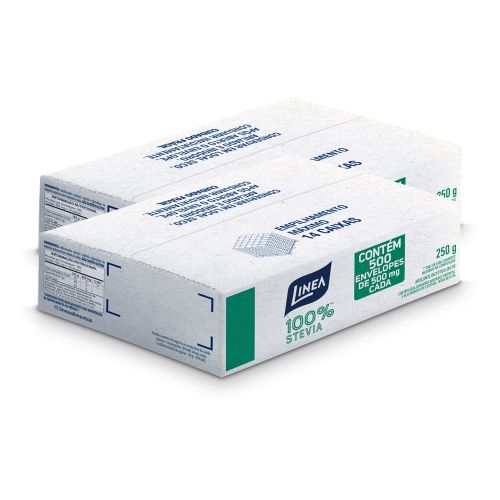 Kit Linea Adocante Em Pó Stevia 500 Sachês - 2 unidades