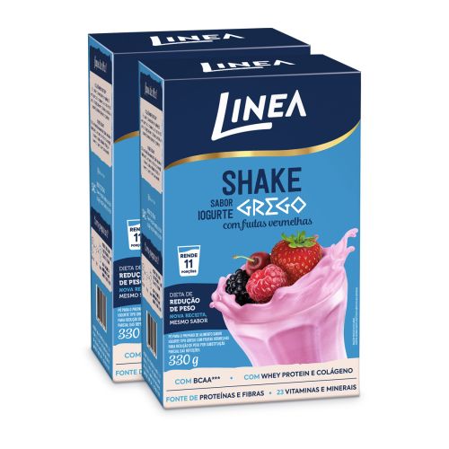 Kit Shake Em Pó Linea Sabor Iogurte Com Frutas Vermelhas 330g - 2 unidades