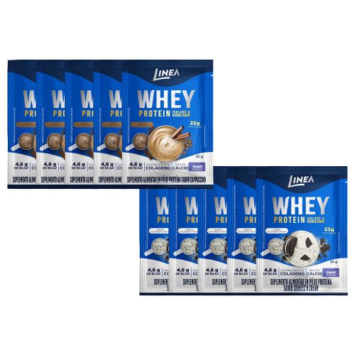 Kit 10 Whey Protein - Cappuccino e Cookies'n Cream