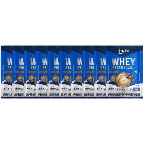 Whey Protein Isolado E Hidrolisado Linea Sabor Cappuccino Sachê 30g - 10 unidades