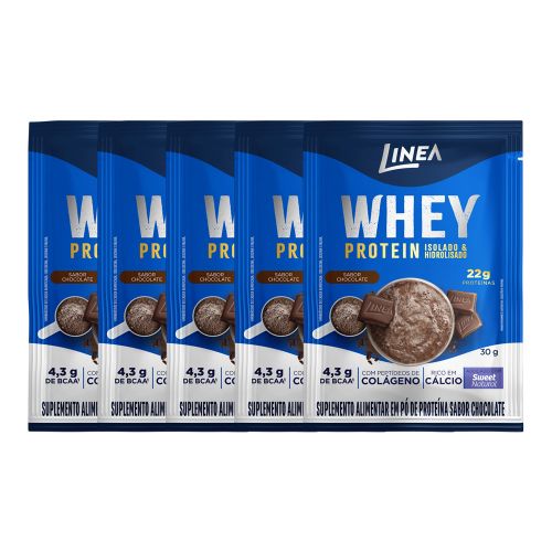 Whey Protein Isolado E Hidrolisado Linea Sabor Maxxi Chocolate Sachê 30g - 5 unidades