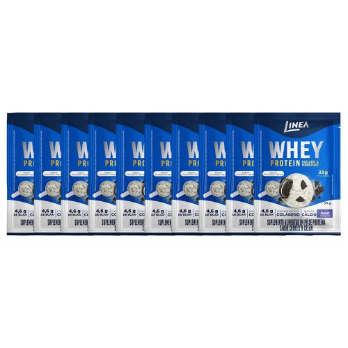 Whey Protein Isolado E Hidrolisado Linea Sabor Cookies'n Cream Sachê 30g - 10 unidades