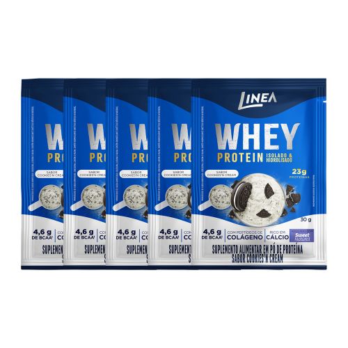 Whey Protein Isolado E Hidrolisado Linea Sabor Cookies'n Cream Sachê 30g - 5 unidades